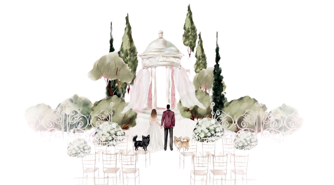 Ilustración de los novios
